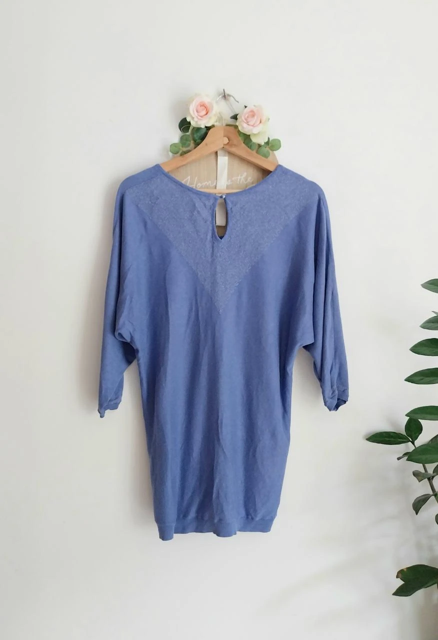 Suéter ligero azul lavanda mangas tres cuartos Camaieu Talla 38/40 – photo 8